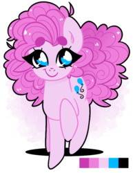 Size: 500x646 | Tagged: safe, artist:vivian reed, pinkie pie, earth pony, pony, g4, beanbrows, color palette challenge, cute, diapinkes, eyebrows, female, limited palette, mare, solo
