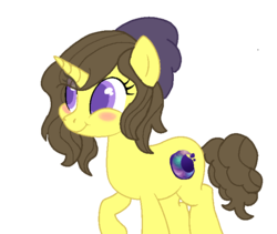 Size: 700x592 | Tagged: safe, oc, oc:astral flare, pony, unicorn, adorable face, beanie, blushing, cute, eye clipping through hair, hat, simple background, transparent background