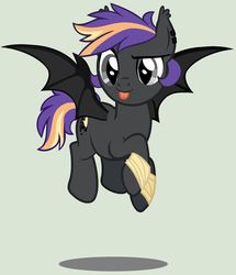 Size: 1024x1189 | Tagged: dead source, safe, artist:grumppanda, oc, oc only, oc:nebulous moon, bat pony, pony, base used, female, mare, simple background, solo, tongue out