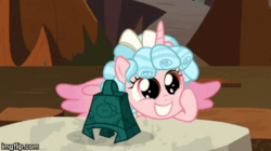 Size: 360x202 | Tagged: safe, edit, edited screencap, screencap, cozy glow, alicorn, pegasus, pony, g4, the ending of the end, alicornified, animated, cozy glow is best facemaker, cozybetes, cozycorn, cute, cute eyes, cuteness overload, evil cuteness, eye, eyes, female, gif, grogar's bell, race swap, solo