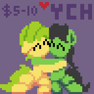 Size: 192x192 | Tagged: safe, artist:bitassembly, oc, oc only, oc:bit assembly, oc:filly anon, pony, animated, duo, female, filly, heart, hug, pixel art, simple background, sprite, ych example, your character here