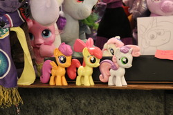 Size: 2592x1728 | Tagged: safe, apple bloom, scootaloo, sweetie belle, earth pony, pony, g4, cutie mark crusaders, female, funko, funko figure, irl, photo, plushie, toy