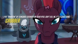 Size: 720x405 | Tagged: safe, edit, edited screencap, screencap, grubber, tempest shadow, g4, my little pony: the movie, play of the game