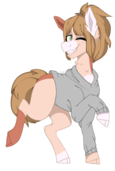 Size: 783x1164 | Tagged: safe, artist:cinnamonsparx, oc, oc only, earth pony, pony, clothes, cloven hooves, female, hoodie, mare, simple background, solo, transparent background