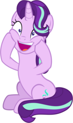 Size: 5269x8854 | Tagged: safe, artist:famousmari5, starlight glimmer, pony, unicorn, a horse shoe-in, g4, absurd resolution, amazed, cute, cutie mark, excited, female, glimmerbetes, mare, open mouth, simple background, sitting, solo, squishy cheeks, transparent background, vector