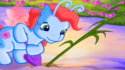 Size: 1026x577 | Tagged: safe, screencap, breezie, g3, the princess promenade, background breezie, breezie blossom, cute, diabreezies, flower, shovel, unnamed breezie, unnamed character