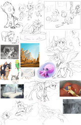 Size: 6600x10200 | Tagged: safe, artist:silfoe, princess luna, twilight sparkle, oc, oc:pterus, alicorn, bird, cat, deer, dog, earth pony, octopus, parrot, pony, moonsetmlp, g4, adopted offspring, alternate universe, aluminum can, animal crossing, ball, baseball bat, bed, bone, building, chains, colt, cute, female, foal, forest, isabelle, jewelry, kissing, lesbian, male, monitor, monument, mountain, mountain range, parent:princess luna, parent:twilight sparkle, parents:twiluna, park, pillow, plushie, regalia, scenery, ship:twiluna, shipping, skeleton, sketch, sketch dump, spine, teddy bear, toy, twiabetes, twilight sparkle (alicorn), unshorn fetlocks
