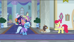 Size: 1920x1080 | Tagged: safe, edit, edited screencap, screencap, apple bloom, garrick, luster dawn, silverstream, spike, starlight glimmer, sunburst, trixie, twilight sparkle, alicorn, dragon, earth pony, griffon, hippogriff, pony, unicorn, g4, the last problem, background griffon, clothes, counselor trixie, crown, curious, ethereal mane, gigachad spike, goldie delicious' shawl, happy, headmare starlight, jewelry, lidded eyes, older, older apple bloom, older silverstream, older spike, older starlight glimmer, older sunburst, older trixie, older twilight, older twilight sparkle (alicorn), princess twilight 2.0, regalia, removed eyebag edit, school of friendship, shawl, smiling, surprised, twilight sparkle (alicorn), winged spike, wings