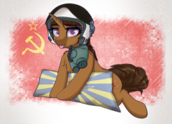 Size: 3000x2160 | Tagged: safe, artist:lakunae, oc, oc:moonlight shadow, pony, unicorn, air force, commission, femboy, helicopter helmet, helmet, high res, horn, looking at you, male, pillow, pilot, soviet union