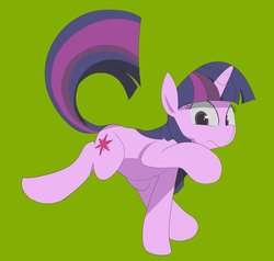 Size: 1200x1144 | Tagged: safe, artist:baigak, twilight sparkle, pony, unicorn, g4, female, green background, mare, simple background, solo, unicorn twilight