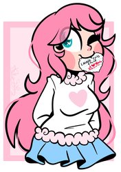 Size: 2681x3809 | Tagged: safe, artist:befishproductions, oc, oc only, oc:fluffle puff, human, clothes, high res, humanized, skirt, solo, sweater