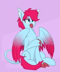 Size: 680x808 | Tagged: safe, artist:flylash1, oc, oc only, oc:star lily, hippogriff, hybrid, colored wings, gradient wings, solo, wings