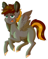 Size: 966x1200 | Tagged: safe, artist:cinnamonsparx, oc, oc only, oc:zev, pegasus, pony, cloven hooves, male, simple background, solo, stallion, transparent background