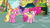 Size: 1920x1080 | Tagged: safe, edit, edited screencap, screencap, li'l cheese, luster dawn, pinkie pie, twilight sparkle, alicorn, earth pony, pony, unicorn, g4, my little pony: friendship is magic, the last problem, female, filly, foal, happy, mare, older, older pinkie pie, older twilight, older twilight sparkle (alicorn), ponyville, princess twilight 2.0, removed eyebag edit, rubber duck, smiling, surprised, twilight sparkle (alicorn)