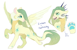 Size: 1475x964 | Tagged: safe, artist:shady-bush, oc, oc only, oc:mellow, dracony, dragon, hybrid, pony, female, magical lesbian spawn, offspring, parent:fluttershy, parent:princess ember, parents:embershy, simple background, solo, transparent background
