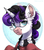 Size: 2200x2500 | Tagged: safe, artist:trickate, oc, oc only, oc:vynarity, pony, unicorn, bust, clothes, curly hair, glasses, high res, looking at you, male, mucca, portrait, scarf, smug, solo