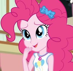 Size: 736x717 | Tagged: safe, screencap, pinkie pie, constructive criticism, constructive criticism: pinkie pie, equestria girls, g4, my little pony equestria girls: better together, bust, cropped, cute, diapinkes, female, geode of sugar bombs, magical geodes, open mouth, solo