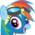 Size: 263x263 | Tagged: safe, artist:lightningbolt, derpibooru exclusive, rainbow dash, pegasus, pony, derpibooru, g4, .svg available, bust, clothes, cute, dashabetes, derpibooru badge, female, goggles, happy, looking at you, mare, meta, open mouth, show accurate, simple background, solo, svg, transparent background, uniform, vector, wonderbolts uniform