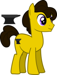 Size: 774x1006 | Tagged: safe, artist:lightningbolt, oc, oc only, oc:terra, earth pony, pony, g4, .svg available, anvil, commission, male, show accurate, simple background, smiling, solo, stallion, svg, transparent background, vector
