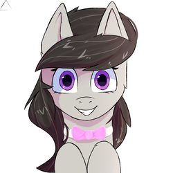 Size: 1024x1024 | Tagged: safe, artist:glazirka, octavia melody, earth pony, pony, g4, bowtie, female, looking at you, mare, palindrome get, simple background, smiling, solo, white background