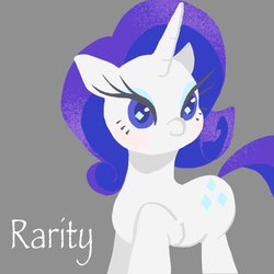 Size: 768x768 | Tagged: safe, artist:_tenten_tenshi, rarity, pony, unicorn, g4, cute, cutie mark eyes, female, gray background, mare, raribetes, simple background, solo, wingding eyes