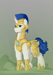 Size: 1800x2537 | Tagged: safe, artist:littlepolly, pony, unicorn, armor, male, royal guard, solo, ych result