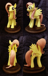 Size: 550x860 | Tagged: safe, artist:vita96, fluttershy, pegasus, pony, g4, craft, female, figurine, mare, sculpture, solo, spread wings, wings