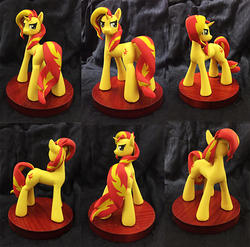 Size: 863x854 | Tagged: safe, artist:vita96, sunset shimmer, pony, unicorn, g4, craft, female, figurine, looking back, mare, sculpture, solo