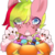 Size: 300x300 | Tagged: safe, artist:hatterbunny, oc, oc only, oc:sugar berry, diamond dog, hybrid, pony, beanbrows, candy, cute, eye clipping through hair, eyebrows, female, food, freckles, halloween, holiday, lollipop, mare, markings, paw pads, paws, pumpkin, pumpkin bucket, simple background, solo, toe beans, transparent background, underpaw, ych result