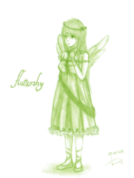 Size: 2272x3017 | Tagged: safe, artist:jenyeongi, fluttershy, human, g4, clothes, dress, female, gala dress, high res, humanized, monochrome, solo, traditional art