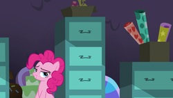 Size: 1920x1080 | Tagged: safe, screencap, pinkie pie, earth pony, pony, g4, the last problem, female, lidded eyes, mare, party cave, solo