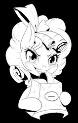 Size: 1294x2048 | Tagged: safe, artist:phoenixperegrine, cozy glow, pony, frenemies (episode), g4, black and white, female, grayscale, grin, grogar's bell, monochrome, smiling, solo