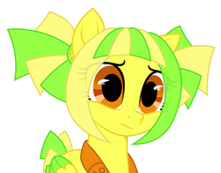 Size: 3528x2770 | Tagged: safe, artist:rioshi, artist:starshade, oc, oc only, oc:citrus twist, pegasus, pony, concerned, eyebrows, eyebrows visible through hair, female, high res, mare, show accurate, simple background, solo, white background