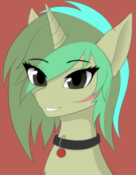 Size: 718x923 | Tagged: safe, artist:kota, oc, oc only, oc:piper, pony, unicorn, fallout equestria, collar, looking at you, raider, scar, solo