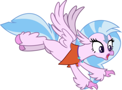 Size: 6326x4680 | Tagged: safe, edit, vector edit, silverstream, classical hippogriff, hippogriff, g4, aang, avatar silverstream, avatar the last airbender, clothes, cosplay, costume, flying, simple background, spread wings, transparent background, vector, wings