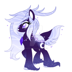 Size: 1024x1020 | Tagged: safe, artist:crystal-tranquility, oc, oc only, deer, deer pony, original species, pond pony, deviantart watermark, female, obtrusive watermark, simple background, solo, transparent background, watermark