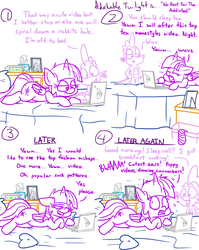 Size: 1280x1611 | Tagged: safe, artist:adorkabletwilightandfriends, spike, twilight sparkle, alicorn, dragon, pony, comic:adorkable twilight and friends, g4, adorkable, adorkable twilight, ass up, bed, blanket, clock, comic, computer, cute, dork, ear fetish, family, female, friendship, groggy, insomnia, laptop computer, lying down, male, mare, online, picture, pillow, rabbit hole, sleep deprivation, sleepy, slice of life, slippery slope, sock, sweet dreams fuel, tired, tissue, twilight sparkle (alicorn), videos, wuvs, yawn