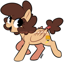 Size: 750x723 | Tagged: safe, artist:vampireselene13, oc, oc only, oc:golden doodle, pegasus, pony, looking at you, open mouth, ponysona, simple background, solo, tail wrap, transparent background, watermark