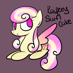 Size: 500x500 | Tagged: safe, artist:wisheslotus, oc, oc only, oc:raspberry swirl cake, pegasus, pony, pegasus oc, prone, smiling, solo, wings