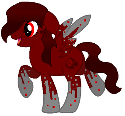 Size: 397x368 | Tagged: safe, artist:zx-shadowlugia111-xz, pegasus, pony, base used, crossover, minecraft, ms paint, ponified, redstone, redstone dust, request, simple background, solo, white background