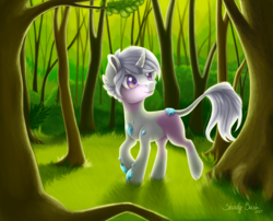 Size: 1155x932 | Tagged: safe, artist:shady-bush, oc, oc only, oc:australis, original species, pony, ambiguous gender, forest, solo, tree