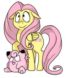 Size: 2399x2852 | Tagged: safe, artist:fangurley, fluttershy, clefairy, g4, crossover, high res, pokémon