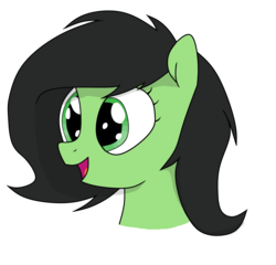 Size: 2257x2163 | Tagged: artist needed, safe, oc, oc only, oc:filly anon, earth pony, pony, bust, female, filly, high res, simple background, smiling, solo, transparent background