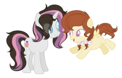 Size: 2312x1480 | Tagged: safe, artist:browniepawyt, oc, oc only, oc:brownie paw, pegasus, pony, unicorn, base used, colored pupils, female, filly, mare, simple background, transparent background
