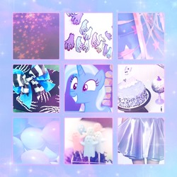 Size: 1280x1280 | Tagged: safe, artist:softyshy, trixie, pony, g4, collage, moodboard