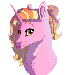 Size: 2699x3000 | Tagged: safe, artist:venommocity, luster dawn, pony, unicorn, g4, the last problem, :p, bust, chest fluff, ear fluff, female, high res, looking at you, mare, portrait, simple background, smiling, solo, tongue out, white background