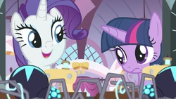 Size: 1920x1080 | Tagged: safe, screencap, rarity, twilight sparkle, alicorn, pony, spider, unicorn, g4, the last problem, duo, duo female, female, mare, twilight sparkle (alicorn)