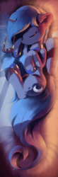 Size: 502x1531 | Tagged: safe, artist:freeedon, princess luna, alicorn, pony, g4, cropped, cute, eyes closed, female, filly, jewelry, lunabetes, mare, regalia, sleeping, solo, woona, younger