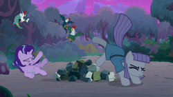 Size: 1280x720 | Tagged: safe, screencap, maud pie, starlight glimmer, cockatrice, pony, g4, student counsel