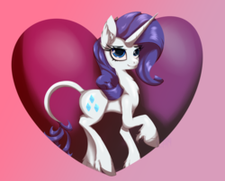 Size: 8606x6968 | Tagged: safe, artist:luxsimx, rarity, classical unicorn, pony, unicorn, g4, absurd resolution, cloven hooves, female, heart, horn, leonine tail, mare, solo, unshorn fetlocks